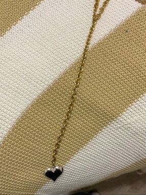 Gold Chain Necklace with silver Heart Charm